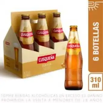 Metro Sixpack cerveza cusqueña dorada botella 310ml oferta