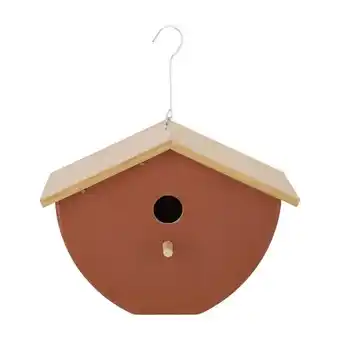 Casaideas Pajarera fibra bambú colgante 27x18x20,5 cm oferta