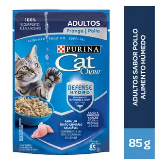Tottus Alimento húmeda para gatos cat chow adulto sabor pollo en pouch de 85 g oferta