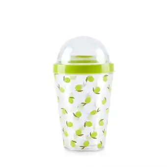 Tottus Vaso escolar para yogurt 350 ml verde oferta