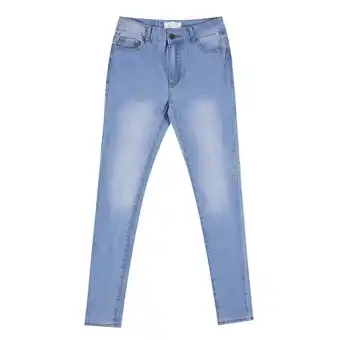 Tottus Jean tiro alto mujer 34 celeste oferta