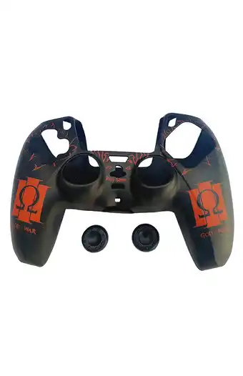 Tiendas EFE Funda silicona + 2 thumb mando ps5 arte rojo god of war oferta