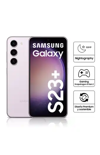 Tiendas EFE Celular samsung s23+ 256gb 8gb 6.6" lavender oferta