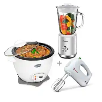 Hiraoka Licuadora miray lm-116v-w 1.5l + olla arrocera miray om-t337 1.5l blanco + batidora de mano miray bm-13 oferta