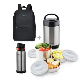 Hiraoka Termo para alimentos miray tam-a916 + termo miray tm-a65p + mochila para laptop miray mml-enl43n oferta