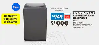 Plaza Vea Blackline Lavadora 15kg oferta