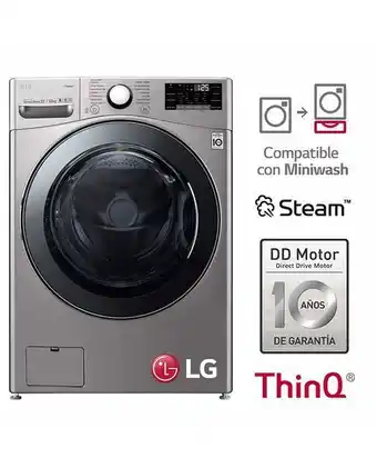 Tiendas EFE Lavaseca lg carga frontal wd22vv2s6 22/13 kg con steam - plateada oferta