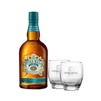 Almendariz Chivas regal mizunara x 700 ml + 2 vasos de vidrio de regalo oferta