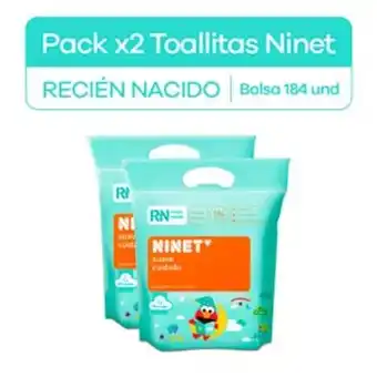 Mifarma Pack toallas húmedas ninet suave cuidado recién nacido oferta