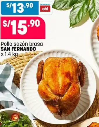 Plaza Vea Pollo Sazón Brasa San Fernando x 1.4kg oferta