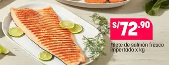 Plaza Vea Filete de Salmón Fresco Importado x kg oferta