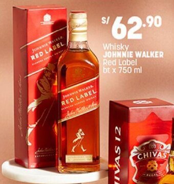 Plaza Vea Whisky Johnnie Walker Red LAbel bt x 750ml oferta