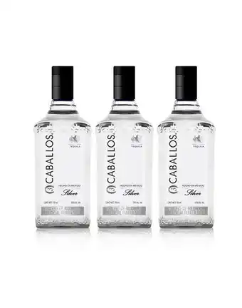 Tequila 3 caballos silver 750ml x3und