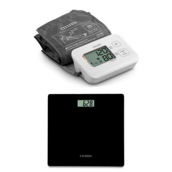 Hiraoka Tensiómetro citizen chu-305 + balanza de baño citizen hms324 bk oferta