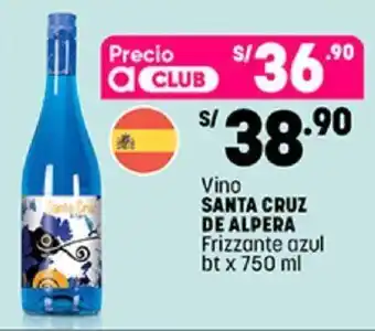 Plaza Vea Vino Santa Cruz de Alpera Frizzante Azul bt x 750ml oferta