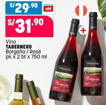 Plaza Vea Vino Tabernero Borgoña / Rosé pk x 2 bt x 750ml oferta