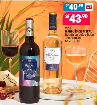 Plaza Vea Vino Marqués de Riscal Rueda Verdejo / Rosé / Tempranillo bt x 750ml oferta
