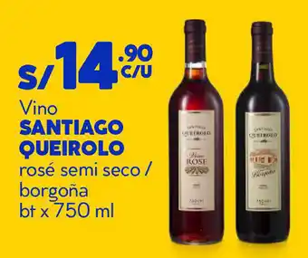 Plaza Vea VIno Santiago Queirolo Rosé semi Seco / Borgoña bt x 750ml oferta