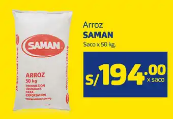 Plaza Vea Arroz Saman saco x 50kg oferta