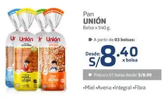 Plaza Vea Pan Unión bolsa x 540g oferta
