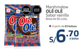 Plaza Vea Marshmalow Olé Olé sabor vainilla bolsa de 50 unids oferta