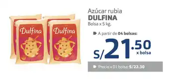 Plaza Vea Azúcar Rubia Dulfina bolsa x 5kg oferta