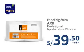 Plaza Vea Papel Higiénico Aro Profesional pqte de 4 unids x 500m oferta