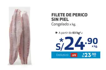 Plaza Vea Filete de Perico sin Piel congelado x kg oferta