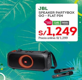 Tottus JBL Speaker Partybox Go-Flat Pin oferta