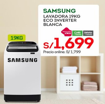 Tottus Samsung Lavadora 19kg Eco Inverter Blanca oferta