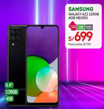 Tottus Samsung Galaxy A22 - 128GB - 4GB Negro oferta