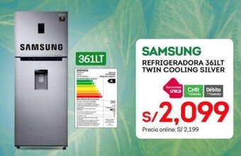 Tottus Samsung Refrigeradora 361lt Twin Cooling Silver oferta