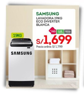 Tottus Samsung Lavadora 19kg Eco Inverter Blanca oferta