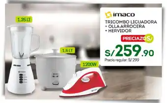 Tottus Imaco Tricombo Licuadora + Olla Arrocera + Hervidor oferta