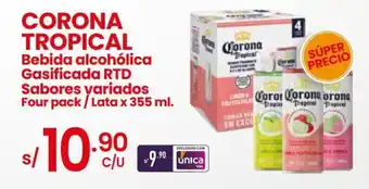 Vega Corona Tropical Bebida Alcohólica Gasificada RTD sabores variados four pack / lata x 355ml oferta
