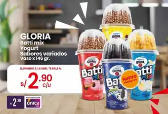 Vega Gloria Batti Mix Yogurt sabores variados vaso x 146g oferta