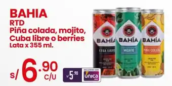 Vega Bahía RTD Piña Colada, Mojito, Cuba Libre o Berries lata x 355ml oferta