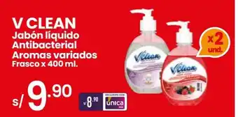 Vega V Clean Jabón Líquido Antibacterial Aromas variados frasco x 400ml oferta