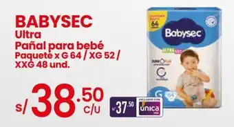 Vega Babysec Ultra Pañal para Bebé paquete x G-64 / XG-52 / XXG-48 und oferta