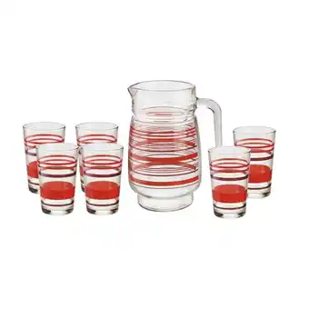 Tottus Juego 7 pzas jarra 1.5 l + 6 vasos 225 ml pu oferta