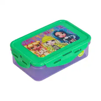Tottus Táper rectangular 640 ml con divisones glit rainbow high oferta