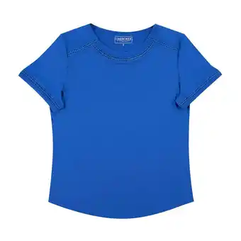 Tottus Polo detalle encaje mujer m azul electrico oferta