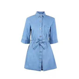 Tottus Vestido jean cinturon mujer xl azul oferta