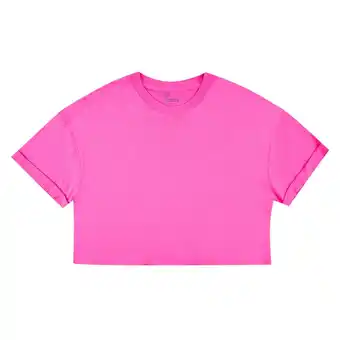 Tottus Polo crop oversize mujer l fucsia oferta