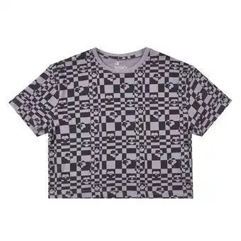 Tottus Polo crop full print mujer l negro oferta