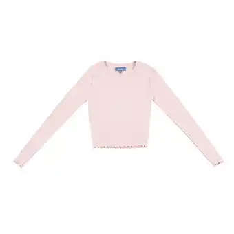 Tottus Polo rib manga larga mujer m crema oferta
