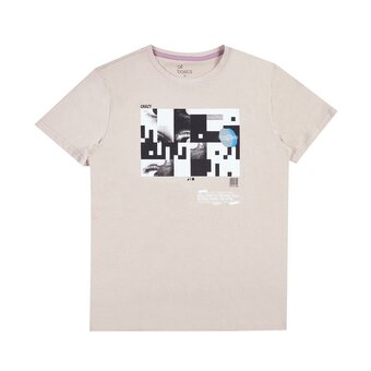 Tottus Polo estampado manga corta hombre m arena oferta