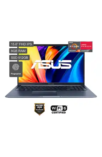 Tiendas EFE Laptop asus vivobook 15.6" windows 11 amd ryzen r5 4600h 8gb 512gb ssd m1502ia-ej025w oferta