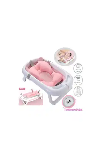 Tiendas EFE Bañera para bebé portátil ideal spa rosado oferta