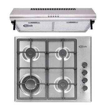 Hiraoka Cocina glp empotrable klimatic cekt600-pro 4 hornillas + campana extractora klimatic ck-601ix-a 60cm oferta